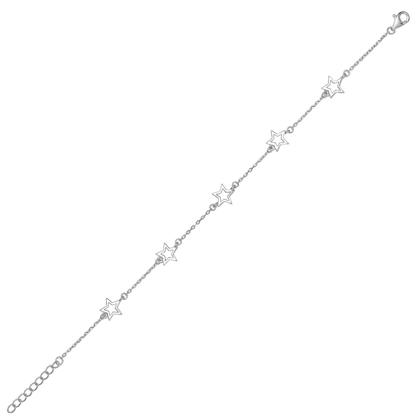 Silver  5 Star Meltzer Superstar Charm Bracelet 8mm - GVB439