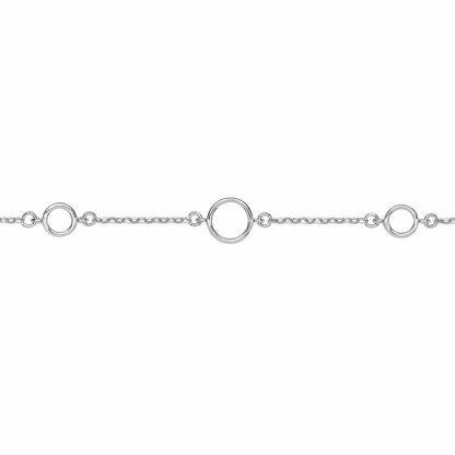 Silver  Rings Per Inch Charm Bracelet 7mm - GVB440