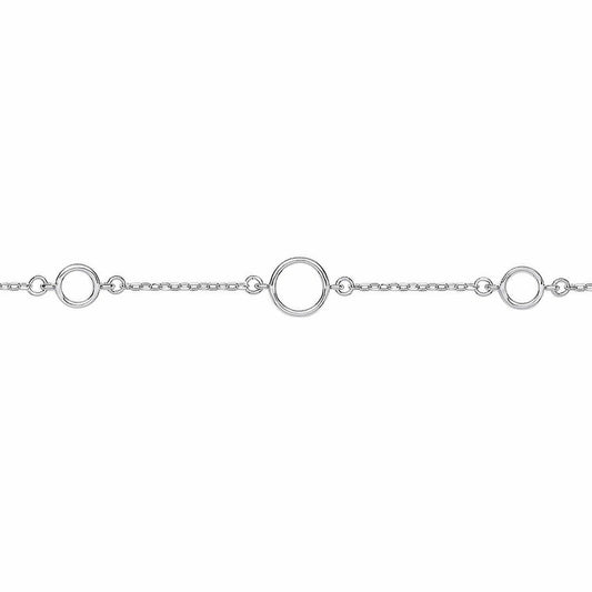 Silver  Rings Per Inch Charm Bracelet 7mm - GVB440