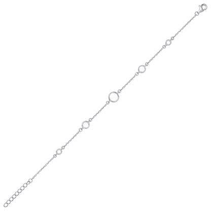Silver  Rings Per Inch Charm Bracelet 7mm - GVB440