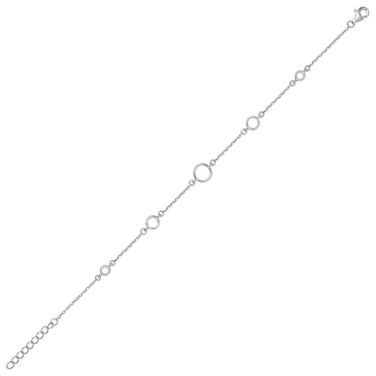 Silver  Rings Per Inch Charm Bracelet 7mm - GVB440