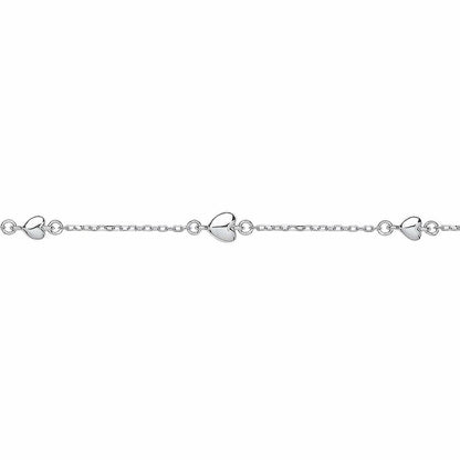 Silver  Love Heart Per Inch Charm Bracelet 5mm 6.5 inch - GVB445