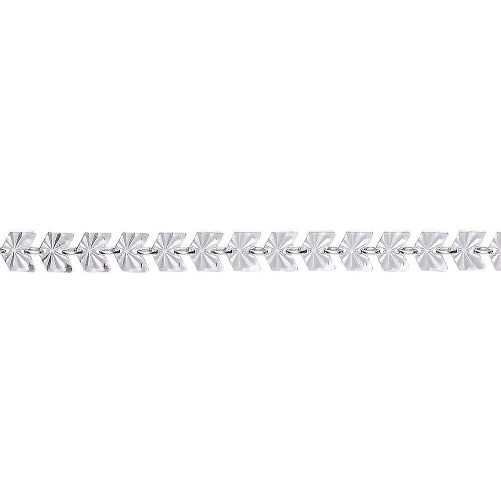 Silver  Sunburst Forzatina Arrowhead Flat Link Bracelet 6mm 7.5" - GVB456
