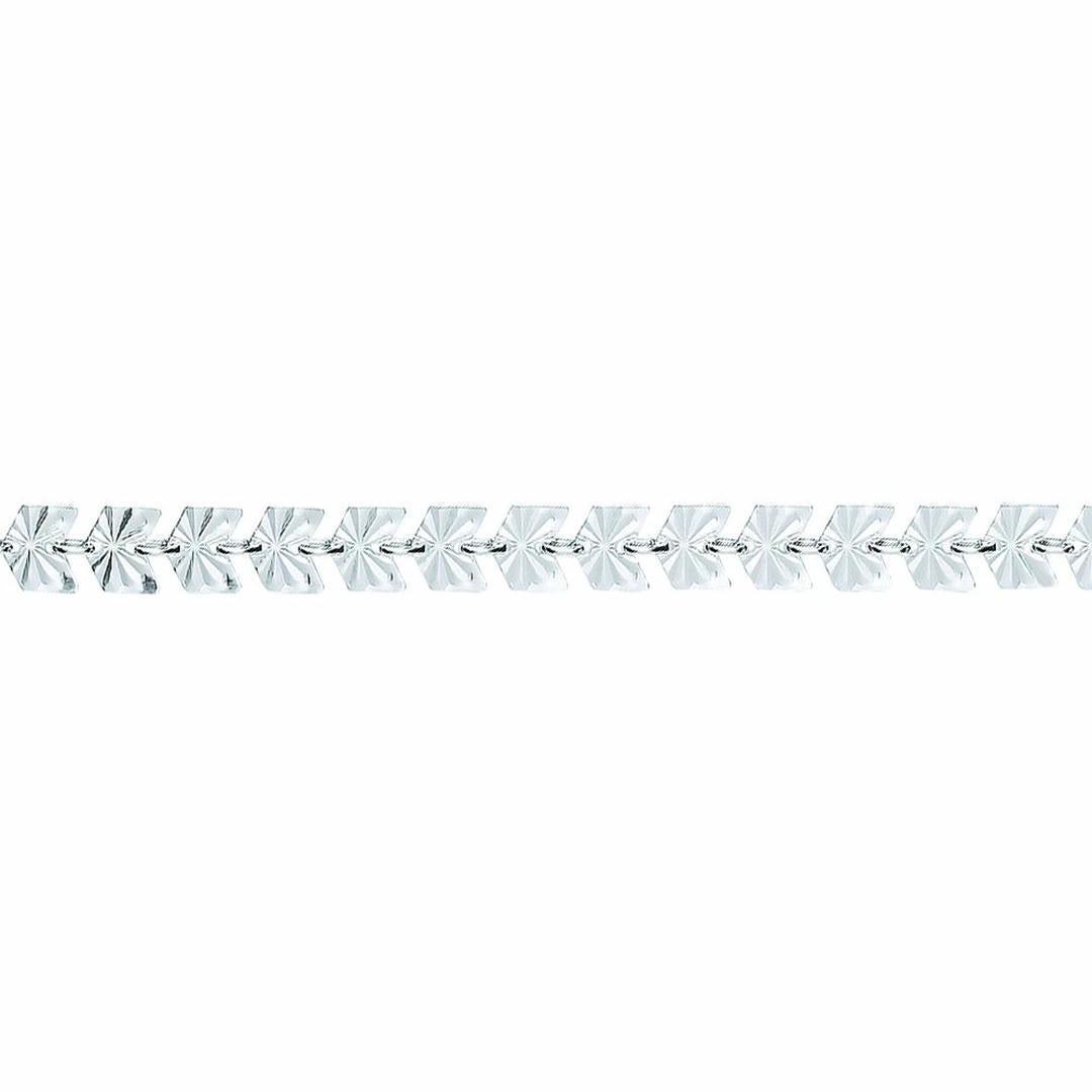 Silver  Sunburst Forzatina Arrowhead Flat Link Bracelet 6mm 7.5" - GVB456