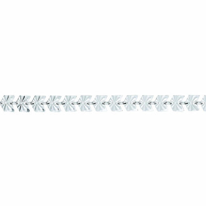 Silver  Sunburst Forzatina Arrowhead Flat Link Bracelet 6mm 7.5" - GVB456