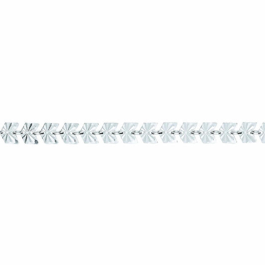 Silver  Sunburst Forzatina Arrowhead Flat Link Bracelet 6mm 7.5" - GVB456