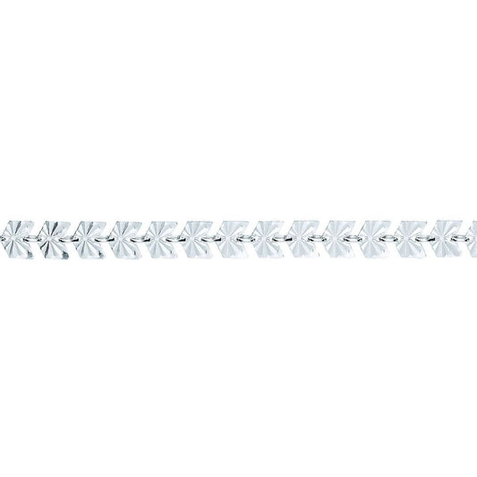 Silver  Sunburst Forzatina Arrowhead Flat Link Bracelet 6mm 7.5" - GVB456