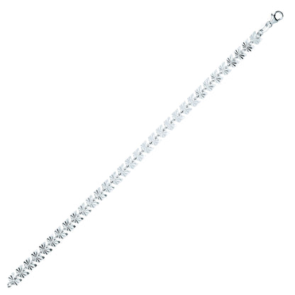 Silver  Sunburst Forzatina Arrowhead Flat Link Bracelet 6mm 7.5" - GVB456