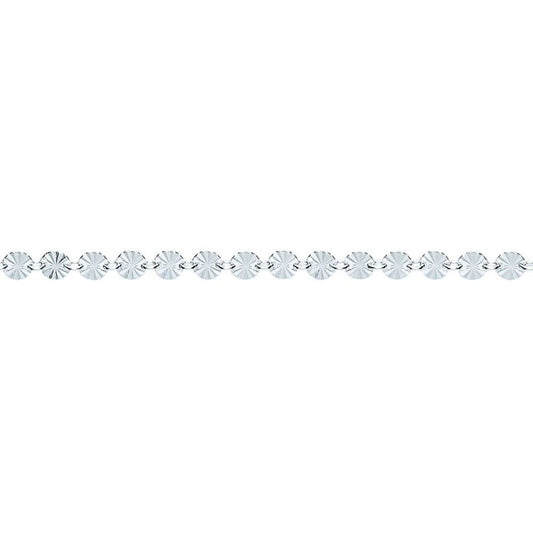Silver  Sunburst Forzatina Flat Link Bracelet 4mm 7.5 inch - GVB457