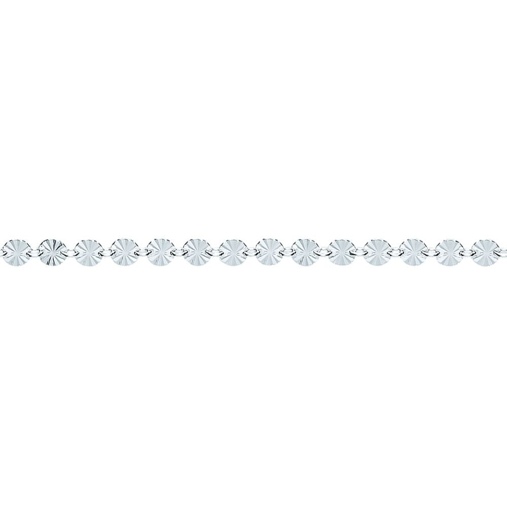 Silver  Sunburst Forzatina Flat Link Bracelet 4mm 7.5 inch - GVB457
