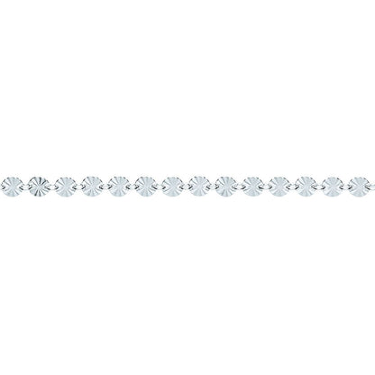 Silver  Sunburst Forzatina Flat Link Bracelet 4mm 7.5 inch - GVB457