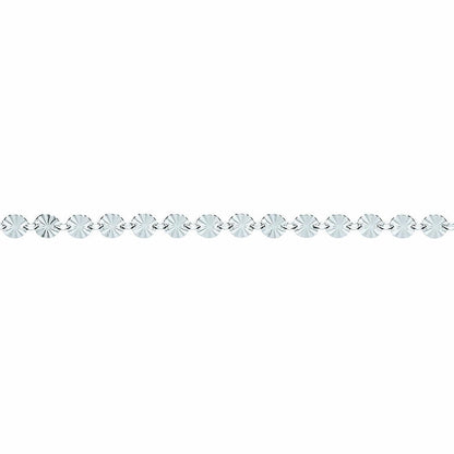 Silver  Sunburst Forzatina Flat Link Bracelet 4mm 7.5 inch - GVB457