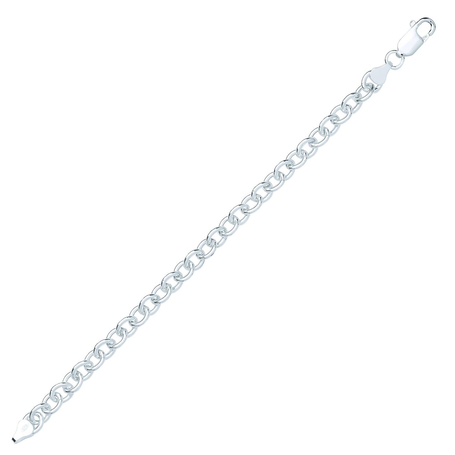 Silver  Classic Polished Oval Belcher Bracelet 6mm - GVB460