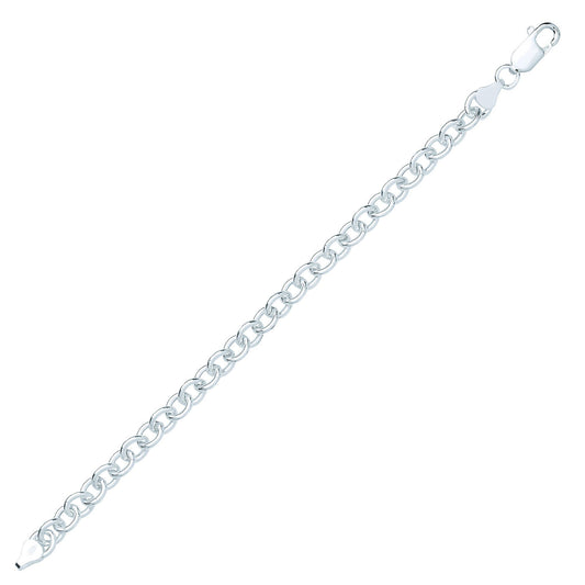 Silver  Classic Polished Oval Belcher Bracelet 6mm - GVB460
