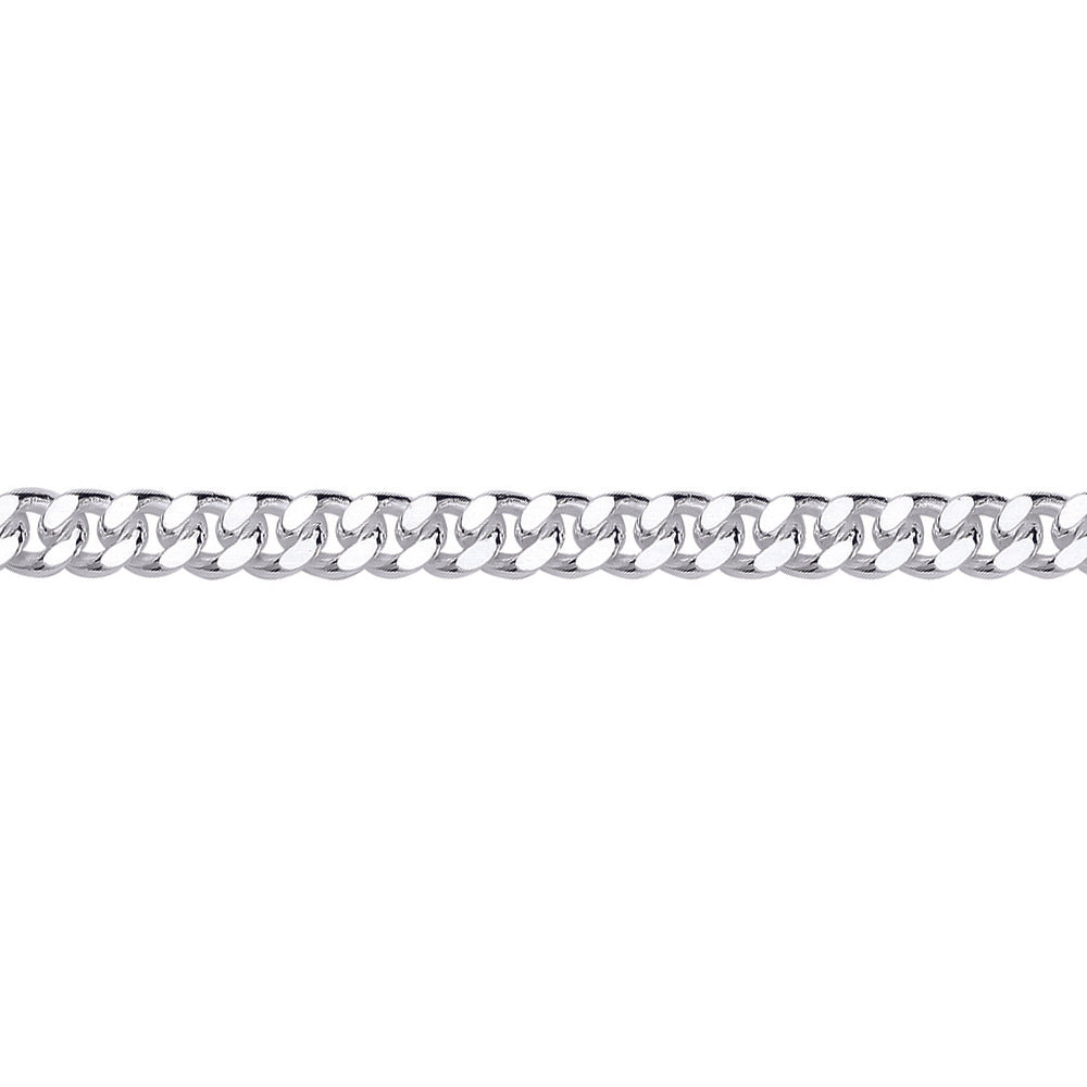 Mens Silver  Diamond-cut Curb Bracelet 7mm - GVB462
