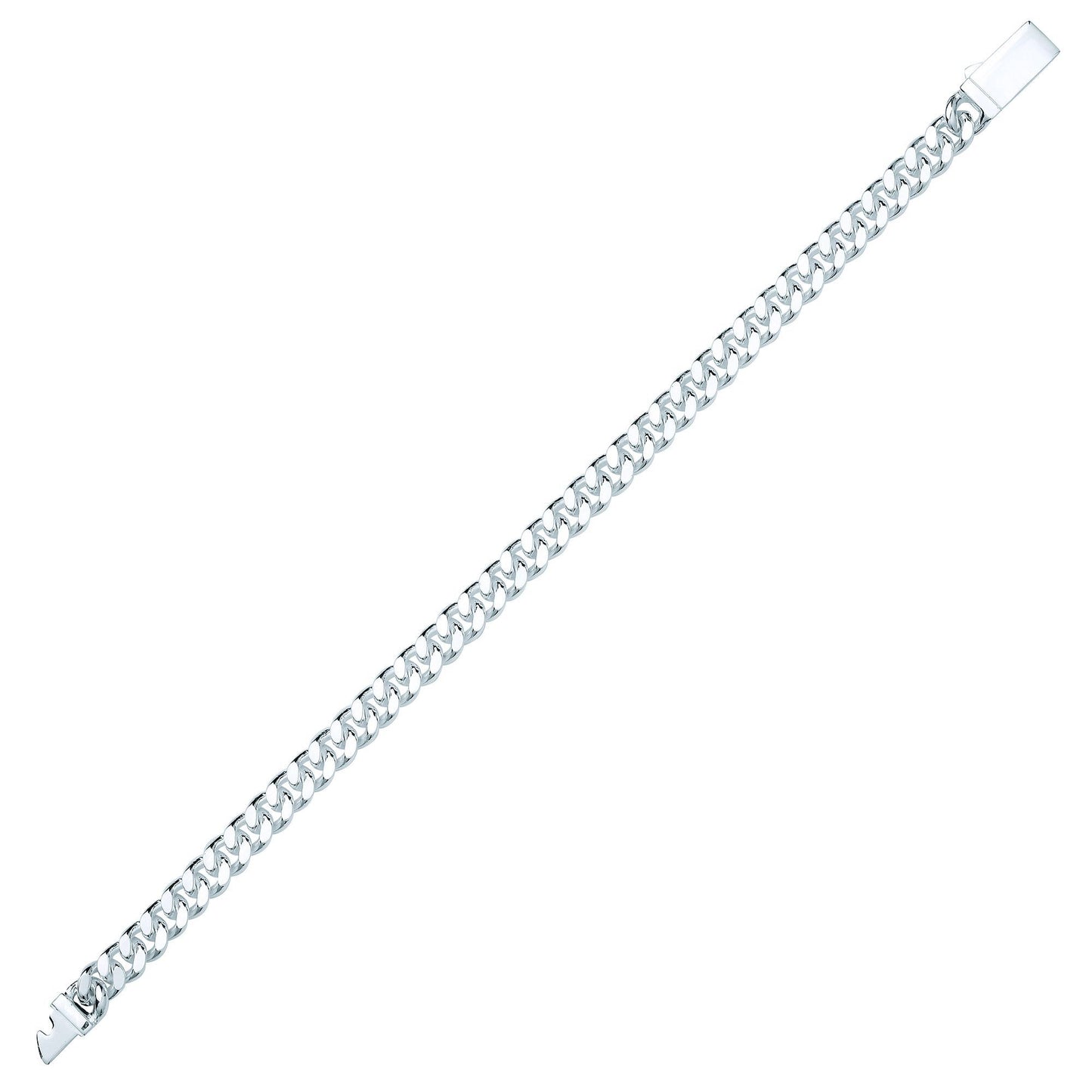 Mens Silver  Diamond-cut Curb Bracelet 7mm - GVB462