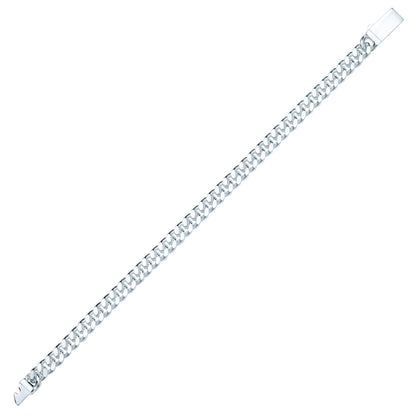Mens Silver  Diamond-cut Curb Bracelet 7mm - GVB462