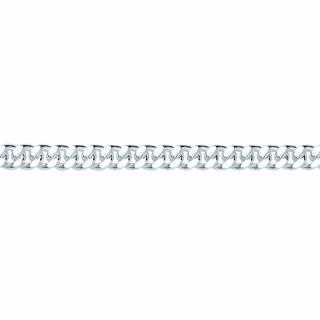 Mens Silver  Diamond-cut Curb Bracelet 7mm - GVB462