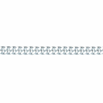 Mens Silver  Diamond-cut Curb Bracelet 7mm - GVB462