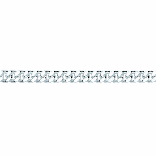 Mens Silver  Diamond-cut Curb Bracelet 7mm - GVB462