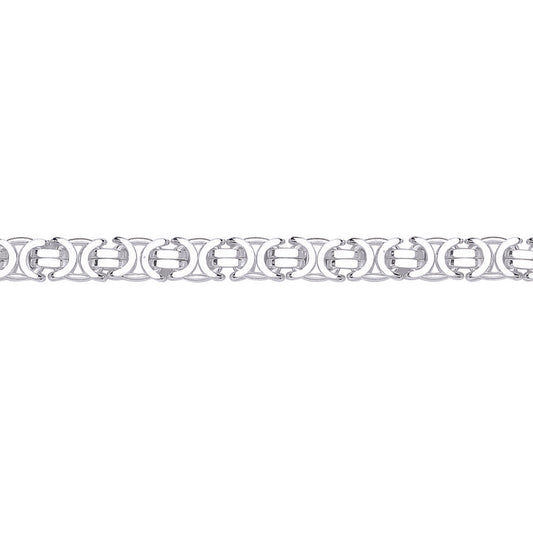 Mens Silver  Italian Byzantine Bracelet 7mm - GVB464