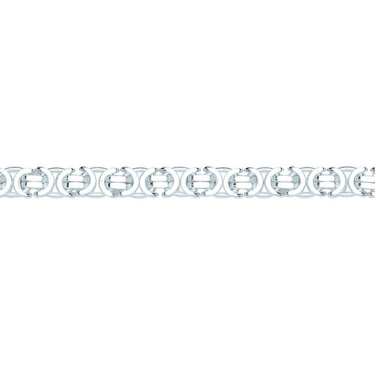 Mens Silver  Italian Byzantine Bracelet 7mm - GVB464