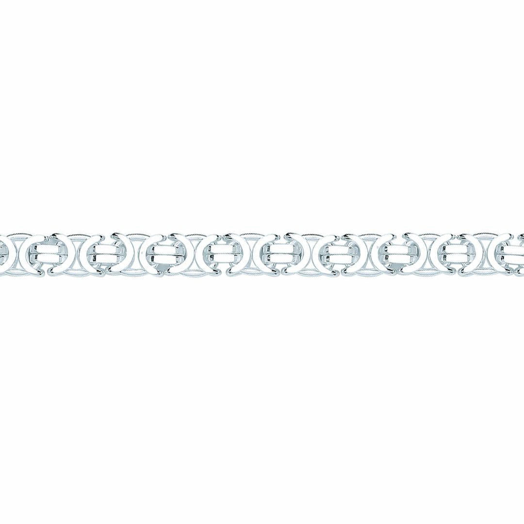 Mens Silver  Italian Byzantine Bracelet 7mm - GVB464