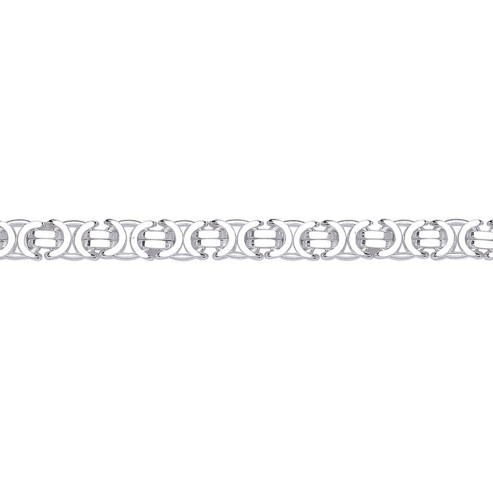 Mens Silver  Italian Byzantine Bracelet 7mm - GVB464