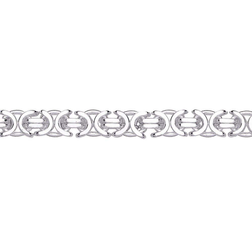 Mens Silver  Italian Byzantine Bracelet 9mm 8.5 inch - GVB465