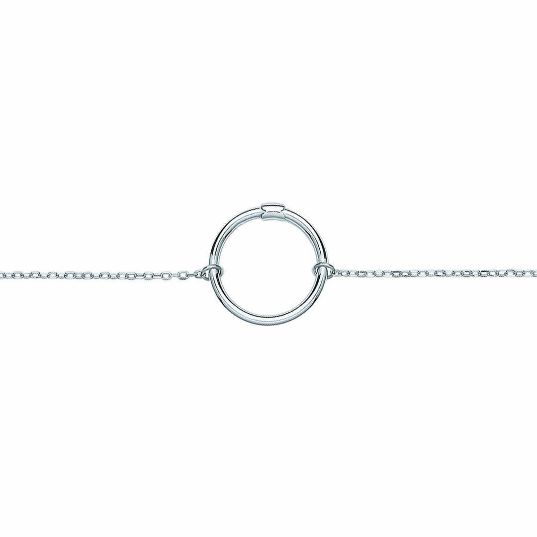 Silver  Carrier Hoop Charm Bracelet - GVB471