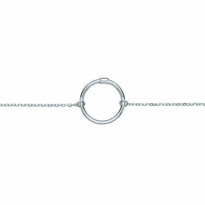 Silver  Carrier Hoop Charm Bracelet - GVB471