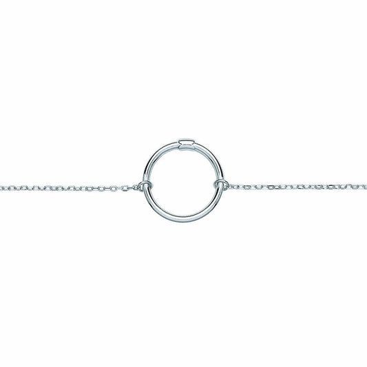 Silver  Carrier Hoop Charm Bracelet - GVB471