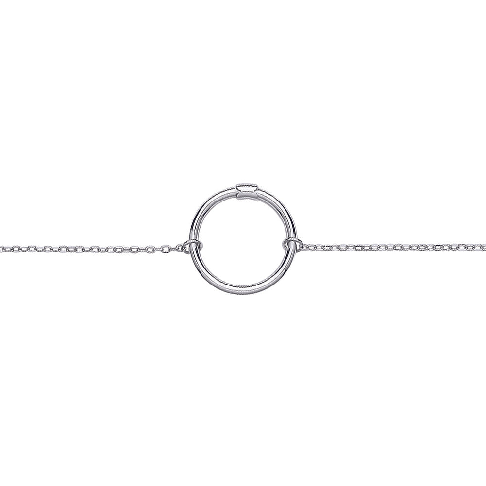 Silver  Carrier Hoop Charm Bracelet - GVB471