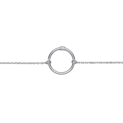 Silver  Carrier Hoop Charm Bracelet - GVB471