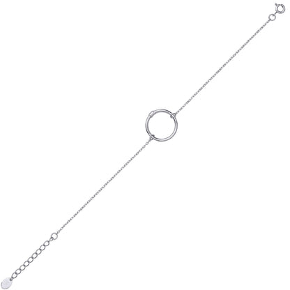 Silver  Carrier Hoop Charm Bracelet - GVB471