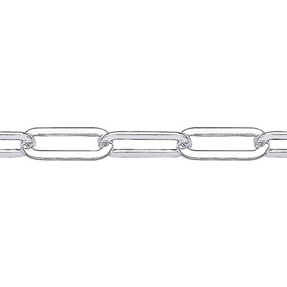 Unisex Silver  Flat Paper Clip Pill Shape Chain Bracelet - GVB479