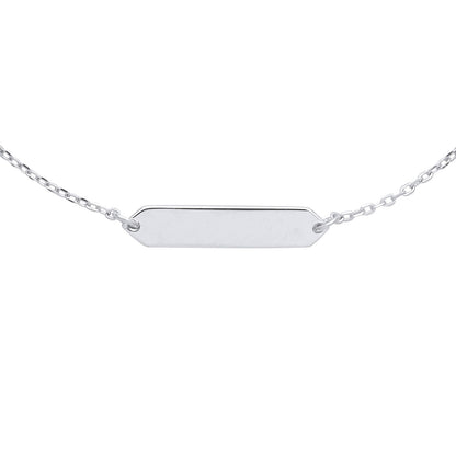 925 Sterling Silver  Cable Link ID Bracelet 6.5 + 1 inch - GVB489