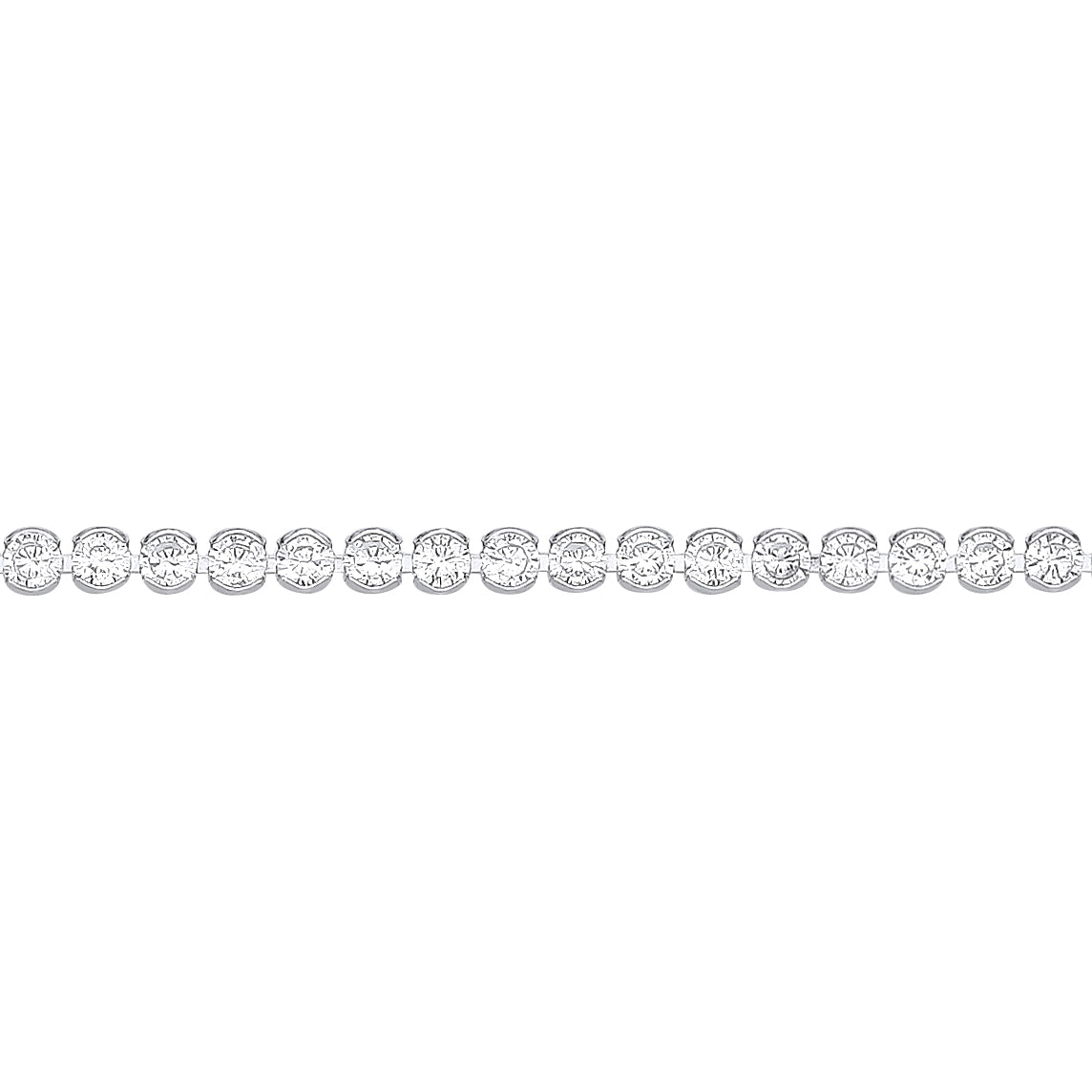 Silver  Semi Bezel Eyelids Tennis Bracelet - GVB501