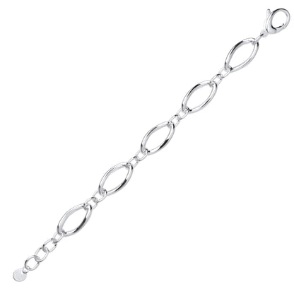 Silver  Chunky Twisted Oval Belcher Chain Bracelet - GVB517