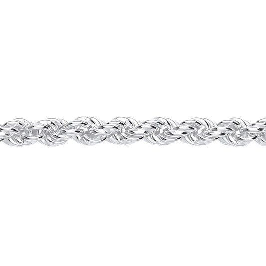 925 Silver  Hollow Twisted Rope Link Chain Bracelet 5mm 7.5 inch - GVB519