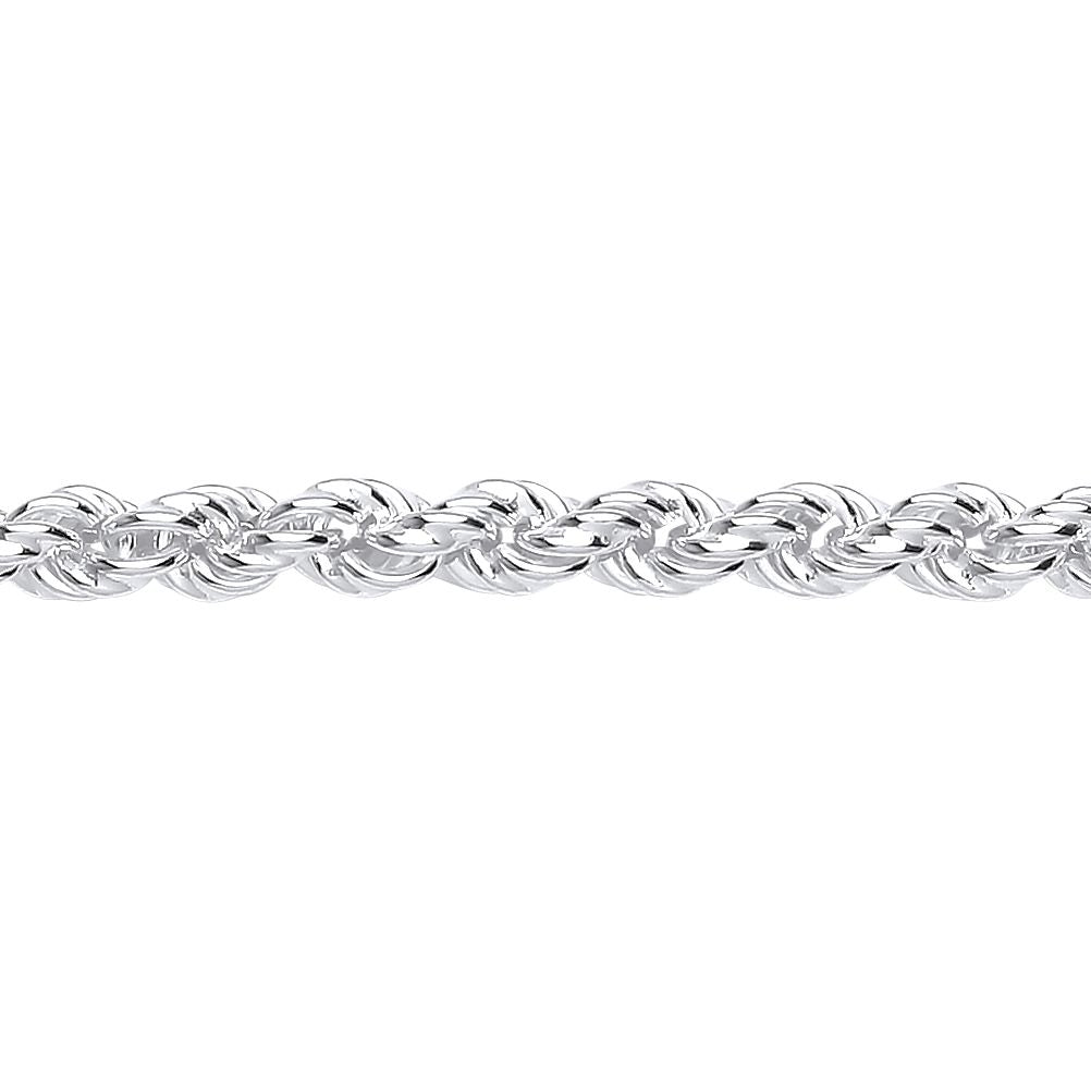 925 Silver  Hollow Twisted Rope Link Chain Bracelet 5mm 7.5 inch - GVB519