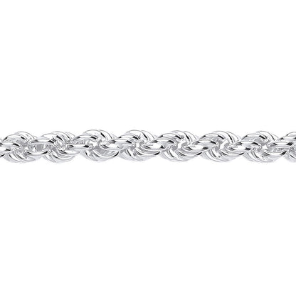 925 Silver  Hollow Twisted Rope Link Chain Bracelet 5mm 7.5 inch - GVB519