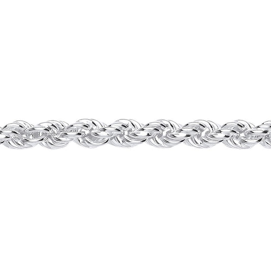 925 Silver  Hollow Twisted Rope Link Chain Bracelet 5mm 7.5 inch - GVB519