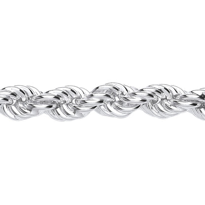 Silver  Chunky Hollow Twisted Rope Link Chain Bracelet 8mm 7.5" - GVB520