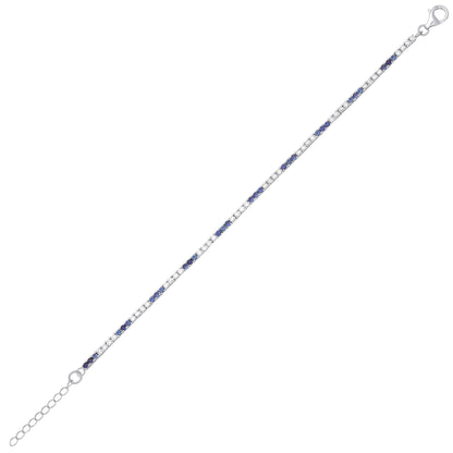 Rhodium Plated Brass  Tennis Bracelet - GVB521BRSAP