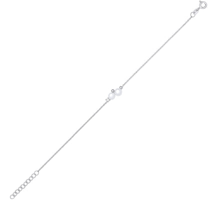 Silver  Rope Climbing Snowman Rolo Charm Bracelet - GVB522