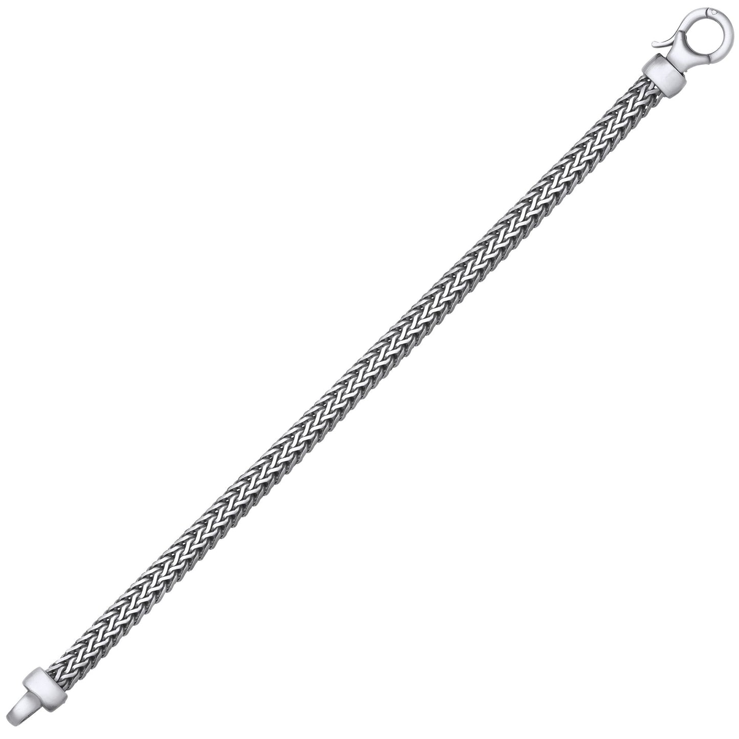 Mens Silver  Double Franco Chunky Snake Chain Bracelet 8.5" - GVB525