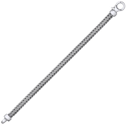 Mens Silver  Double Franco Chunky Snake Chain Bracelet 8.5" - GVB525