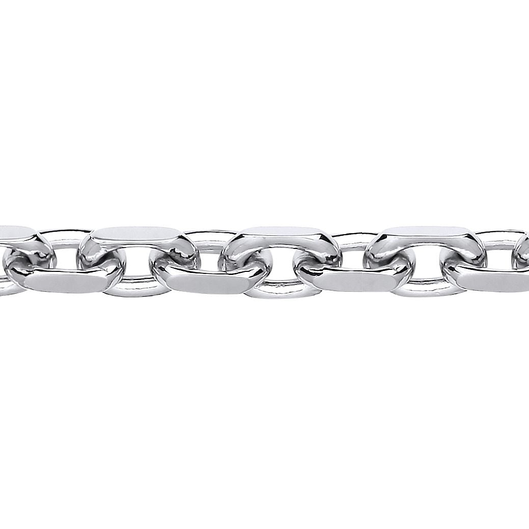 Mens Silver  Chunky Cable Square Belcher Chain Bracelet 7mm 8.5" - GVB526