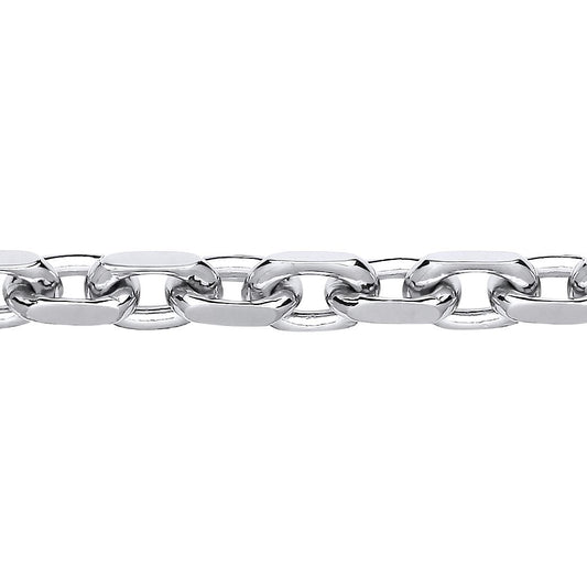 Mens Silver  Chunky Cable Square Belcher Chain Bracelet 7mm 8.5" - GVB526